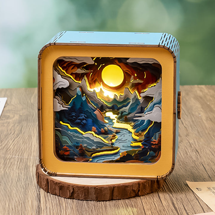 UV Moonlit Mountain Kit, 3D Wooden Puzzle Night Light