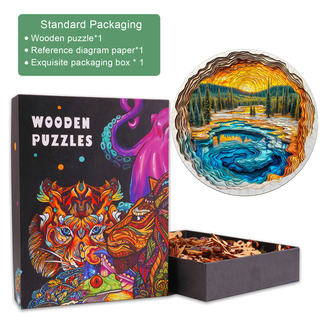 3D Volcano Heart Wooden Jigsaw Puzzle