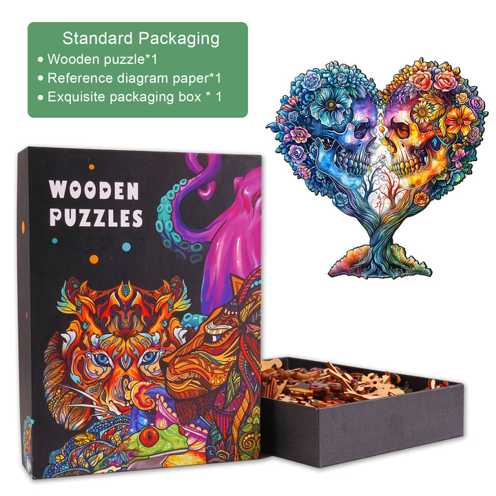 Skull and Love Wooden Jigsaw Puzzle