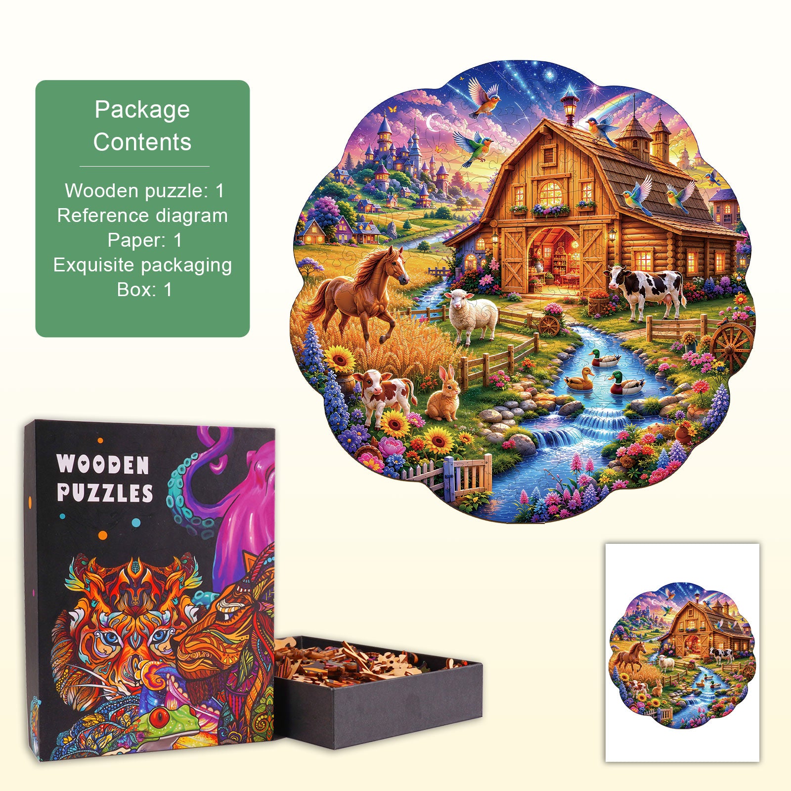 Puzzle en bois Prairie magique