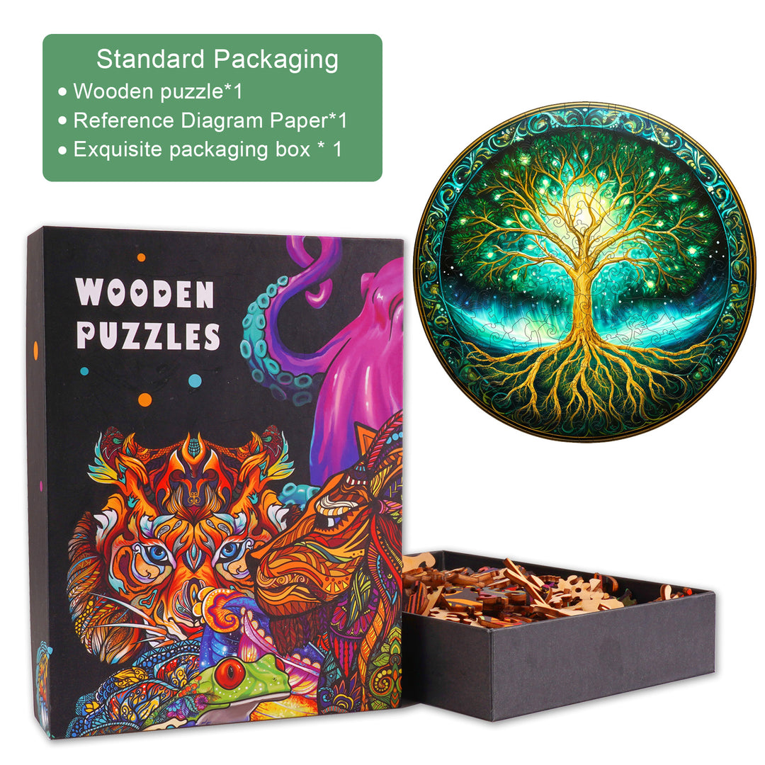 Aurora Tree of Life Wooden Jigsaw Puzzle-Woodbests