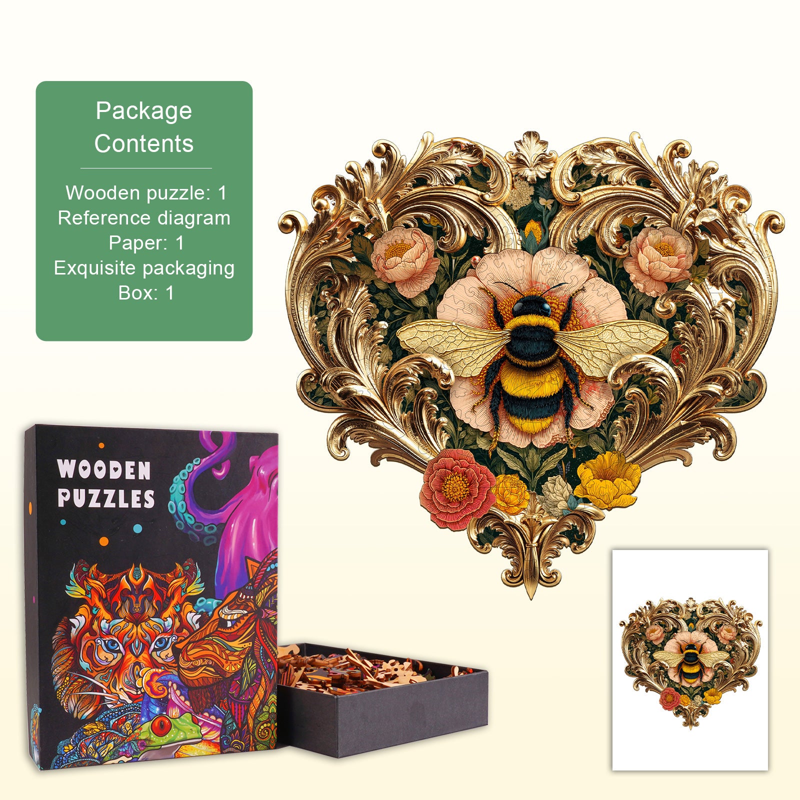 Puzzle en bois Abeille de William Morris