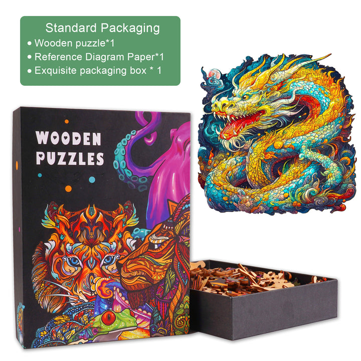 Chinese Dragon Wooden Jigsaw Puzzle-Woodbests