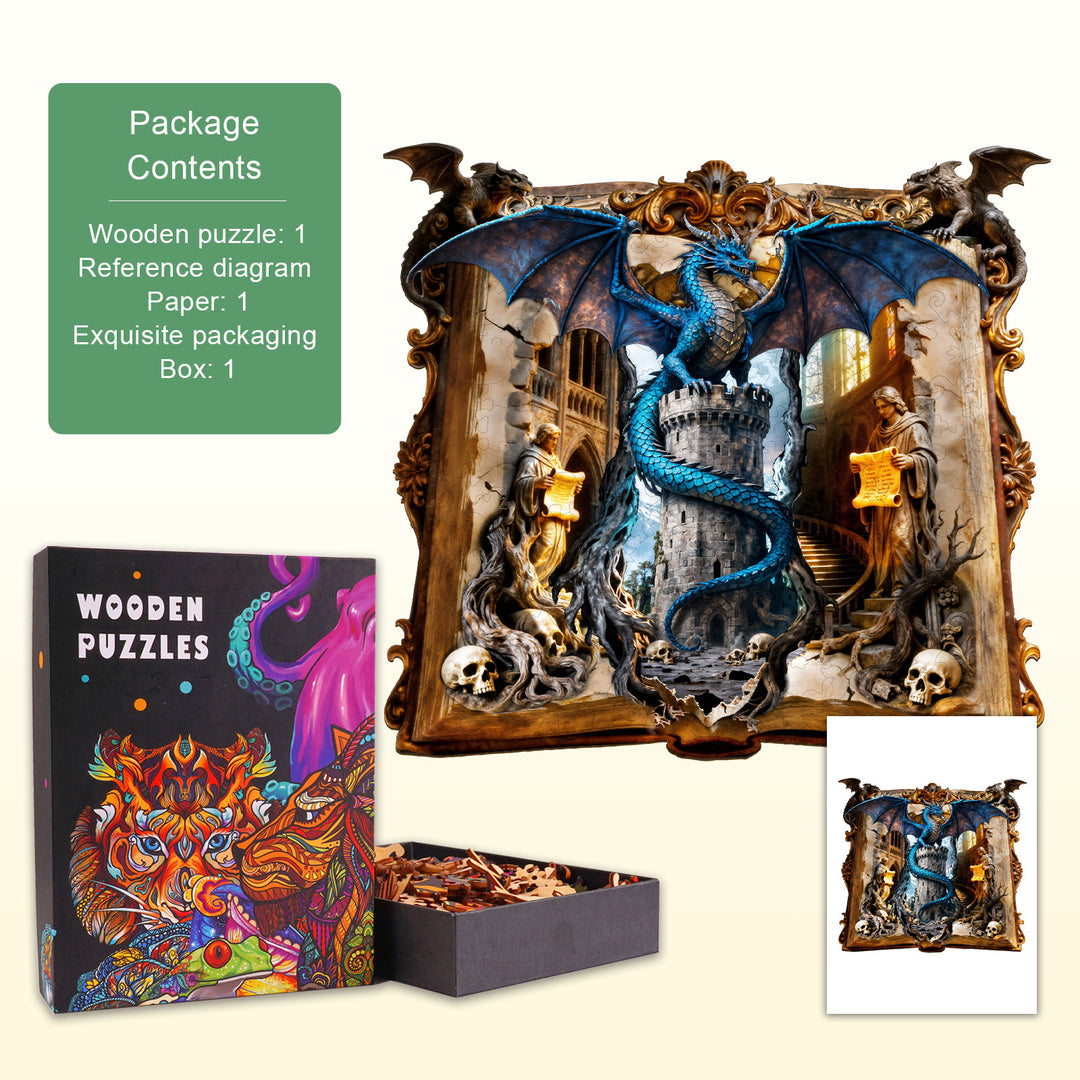 Tower Dragon Story Wooden Jigsaw Puzzle