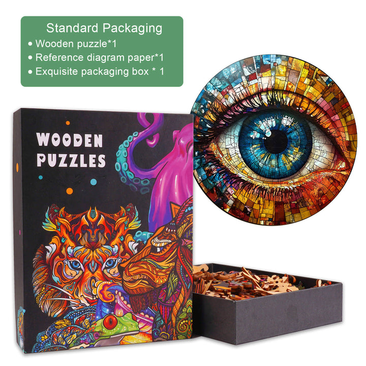 3D Stained Glass Eyes Wooden Jigsaw Puzzle