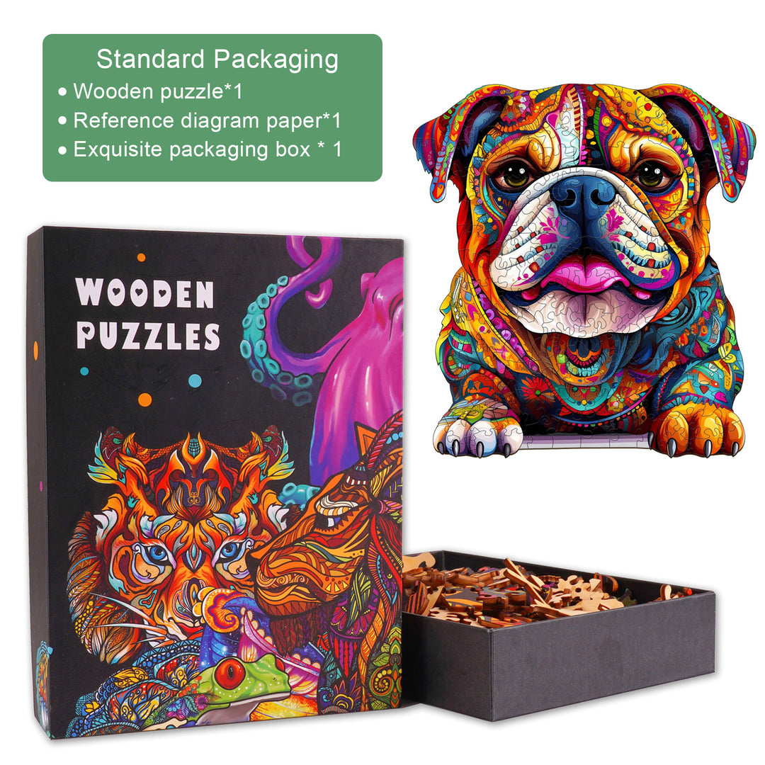 Bulldog Wooden Jigsaw Puzzle-Woodbests