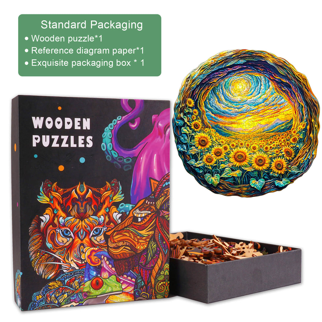 3D Sunlit Fields Wooden Jigsaw Puzzle