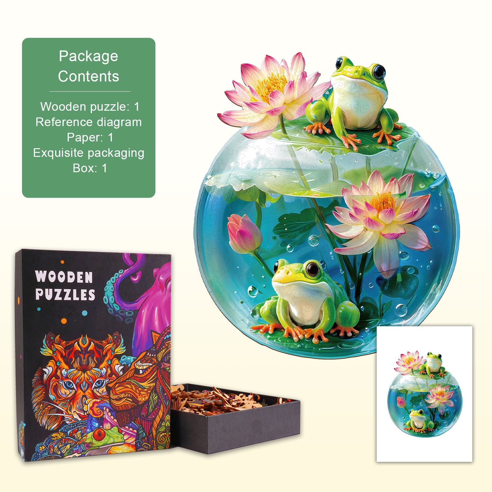 Puzzle en Bois Grenouille Havre de Bulles