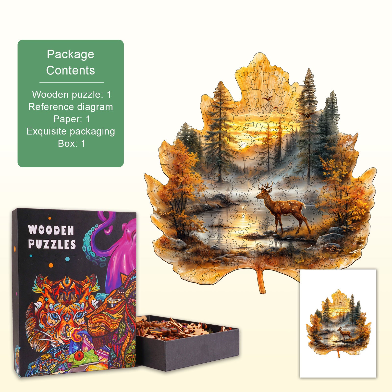 Golden Hoofprint Wooden Jigsaw Puzzle