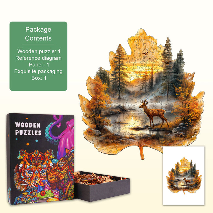 Puzzle en bois Empreinte de sabot doré