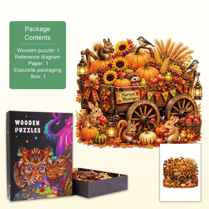 Harvest Wagon Wooden Jigsaw Puzzle