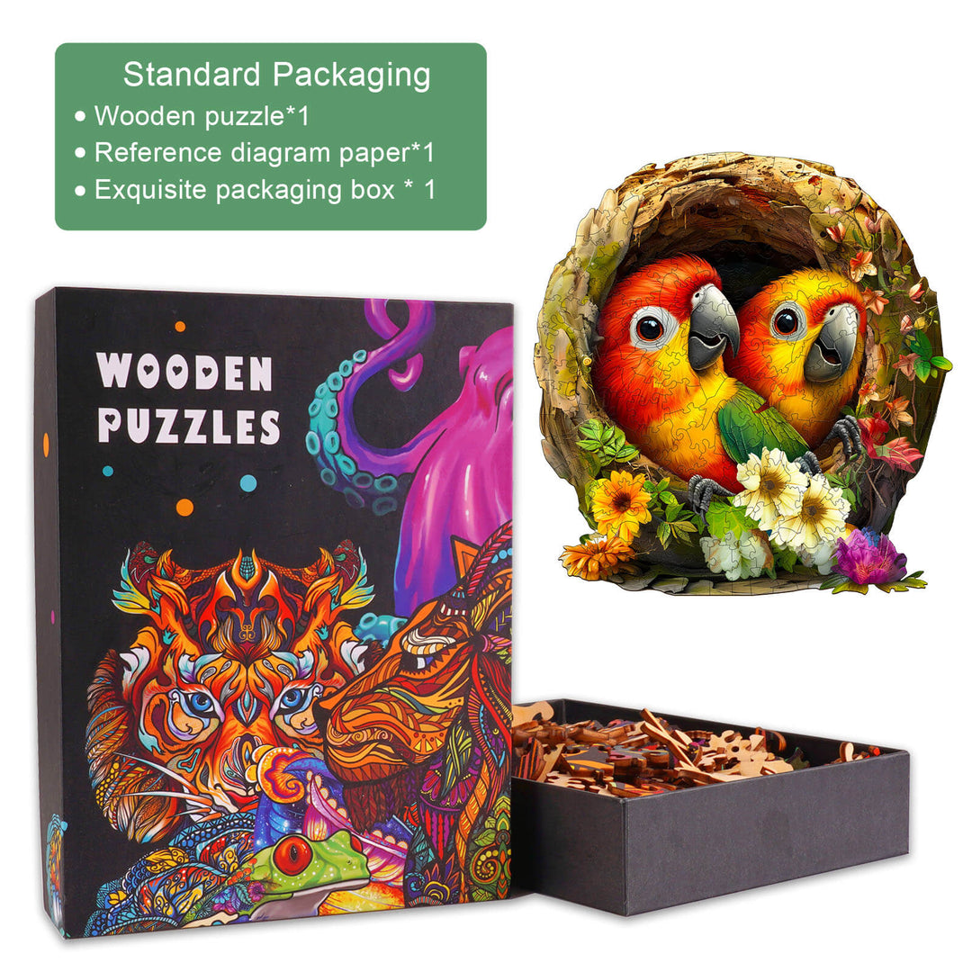 Naughty Parrot-1 Wooden Jigsaw Puzzle