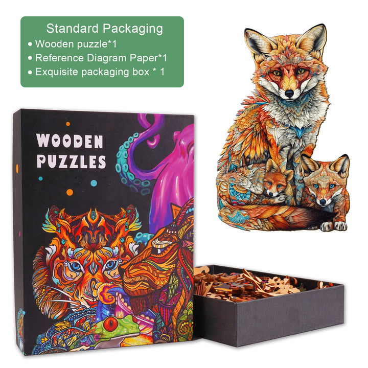 Fox Family Wooden Jigsaw Puzzle