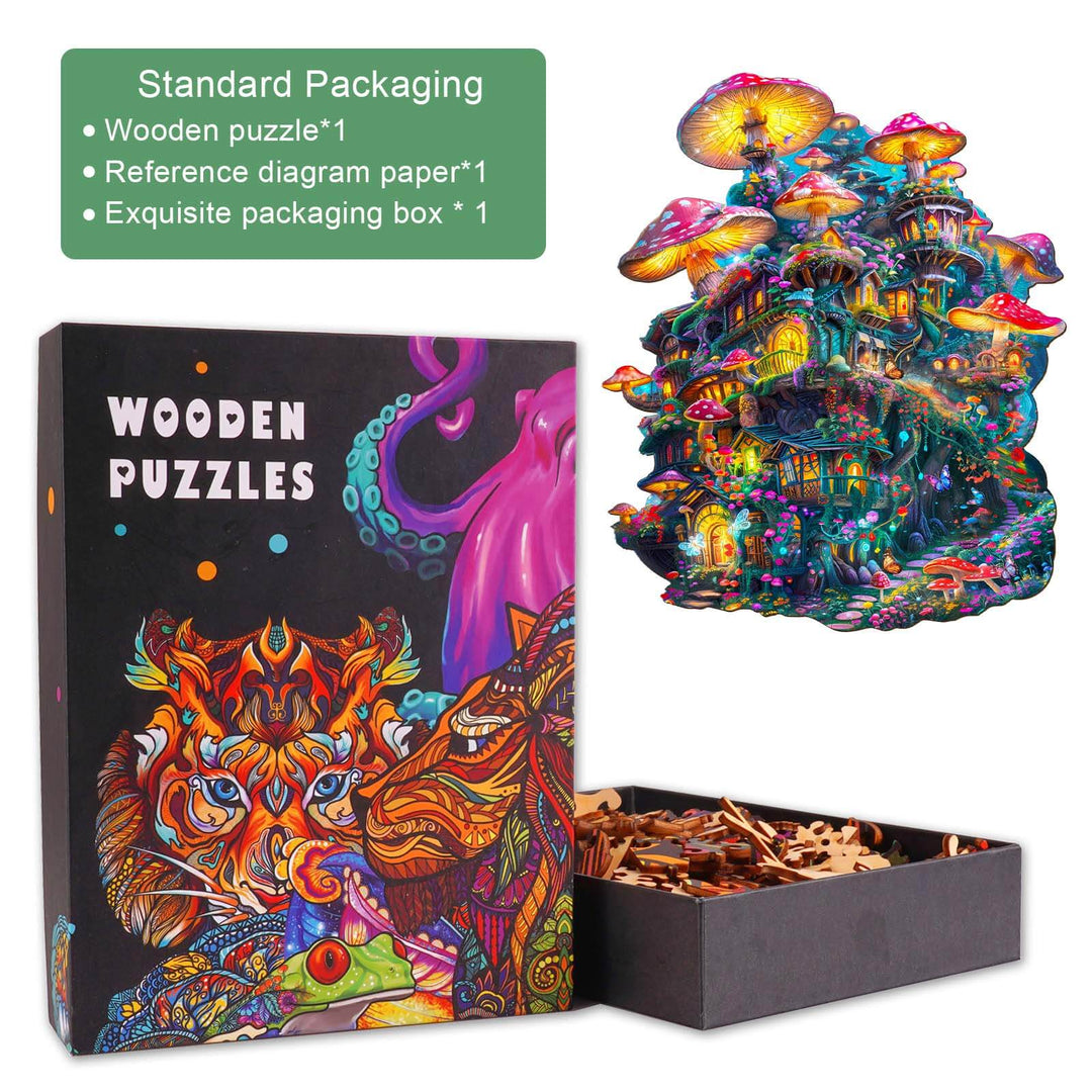 Dreamy Mushroom Wooden Jigsaw Puzzle
