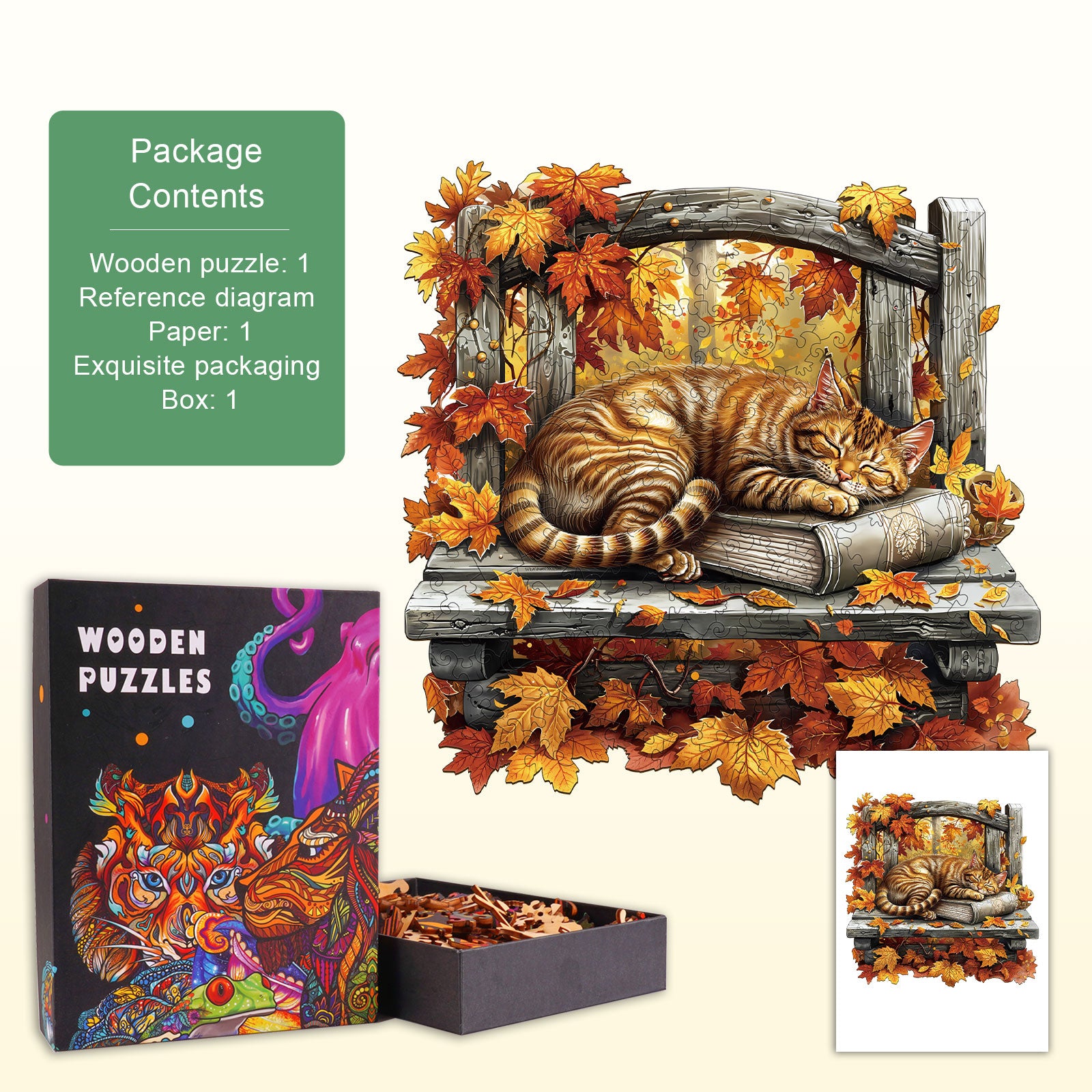 Resting Cat Wooden Jigsaw Puzzle