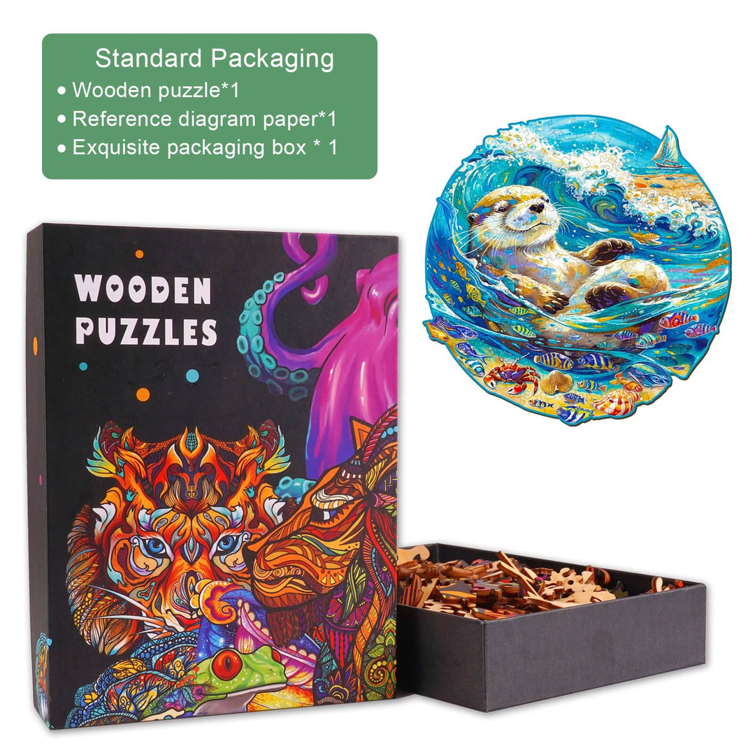 Leisurely Otter Wooden Jigsaw Puzzle