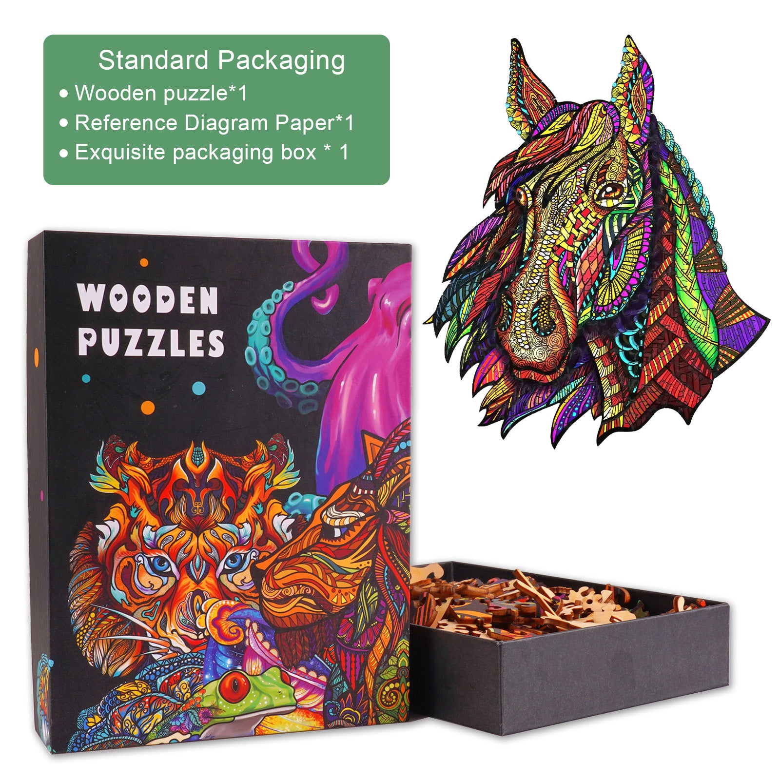 Galloping Horse Wooden Jigsaw Puzzle