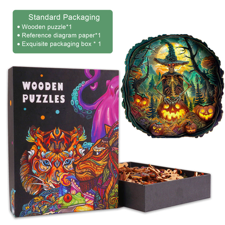 Halloween Skeletons Wooden Jigsaw Puzzle - Woodbests