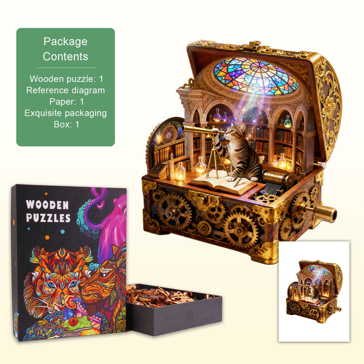 Kitten Music Box Wooden Jigsaw Puzzle
