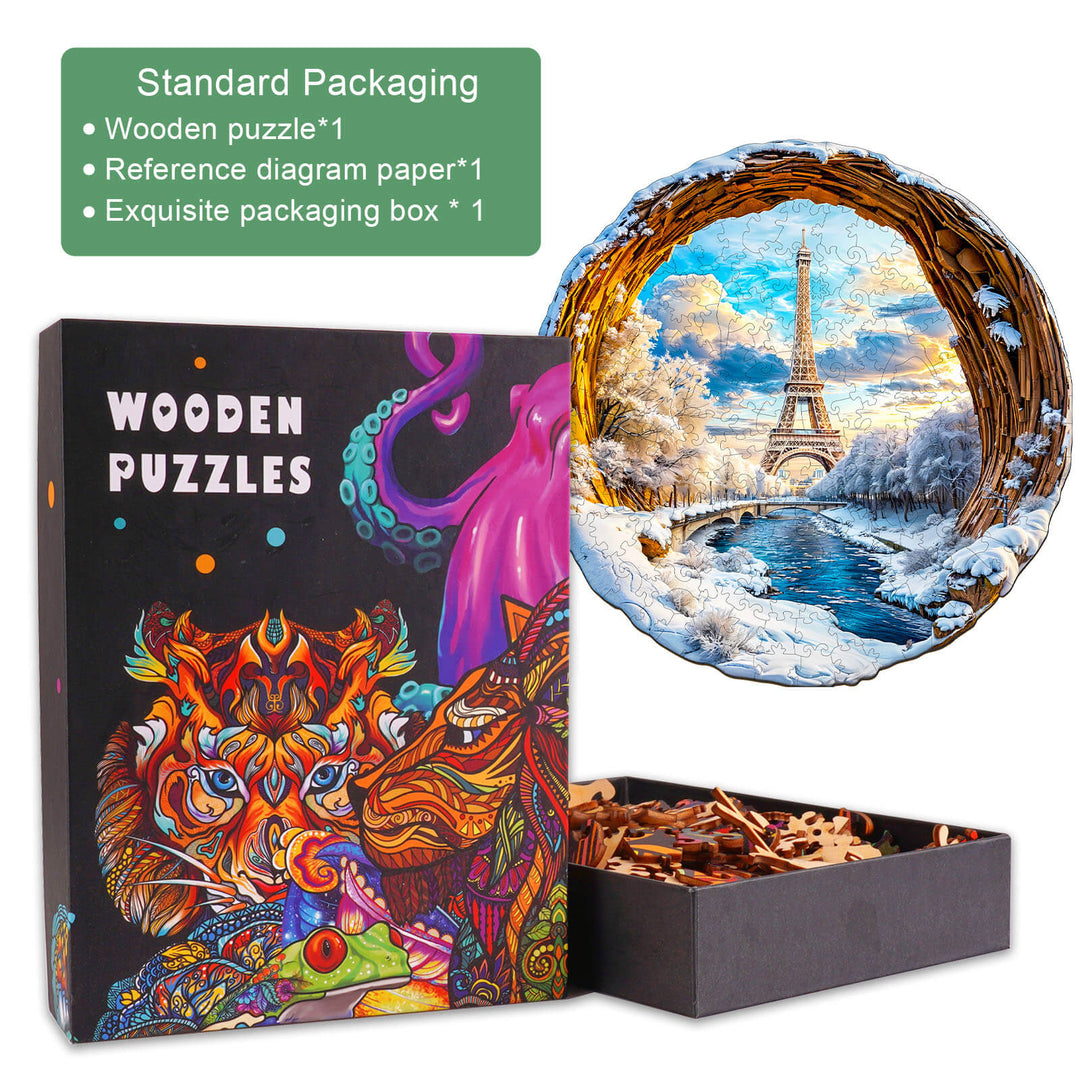 3D Four Seasons in Paris Wooden Jigsaw Puzzle