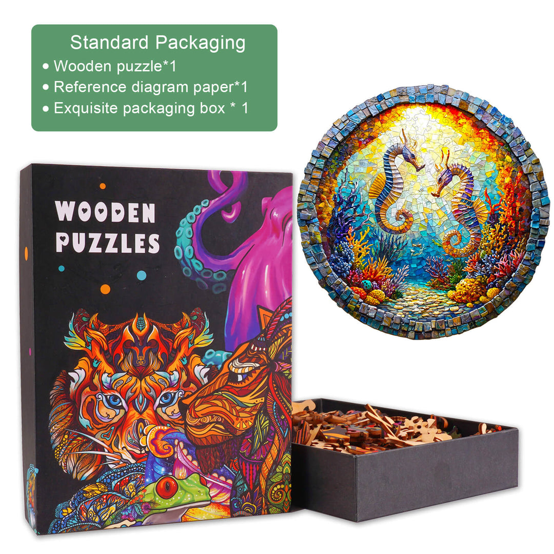 3D Seahorses in Harmony Wooden Jigsaw Puzzle