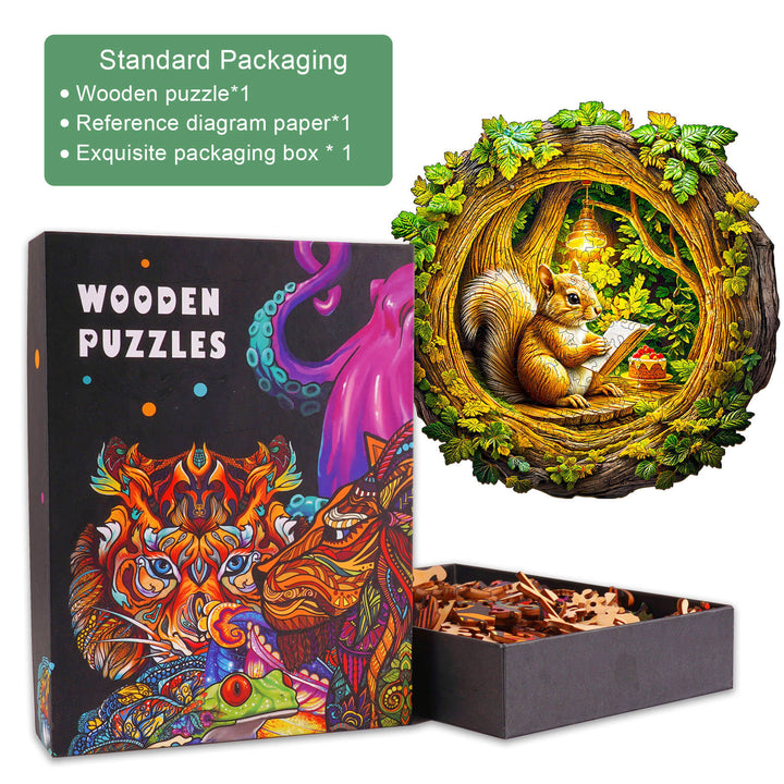 3D Squirrel in The Cave-2 Wooden Jigsaw Puzzle