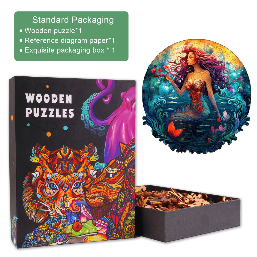 Aqua Woman Wooden Jigsaw Puzzle-Woodbests