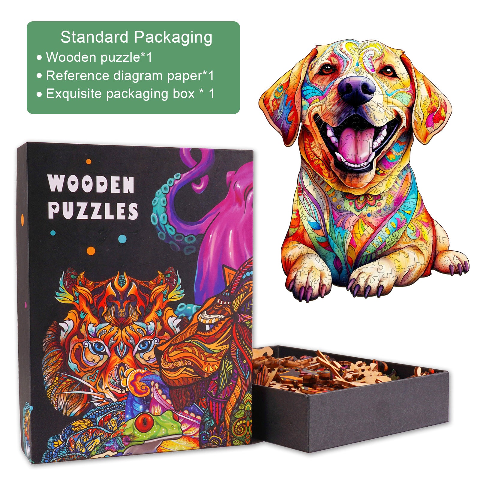 Yellow Labrador Wooden Jigsaw Puzzle Woodbests