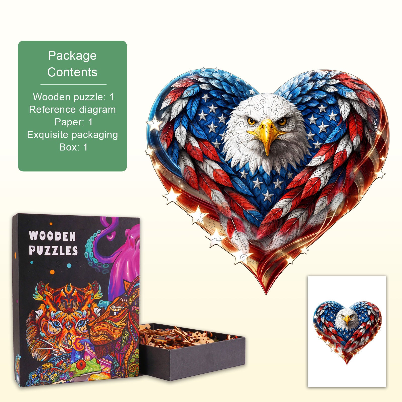 Patriotic Eagle-2 Wooden Jigsaw Puzzle