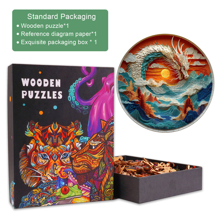 3D Colorful Dragon-1 Wooden Jigsaw Puzzle