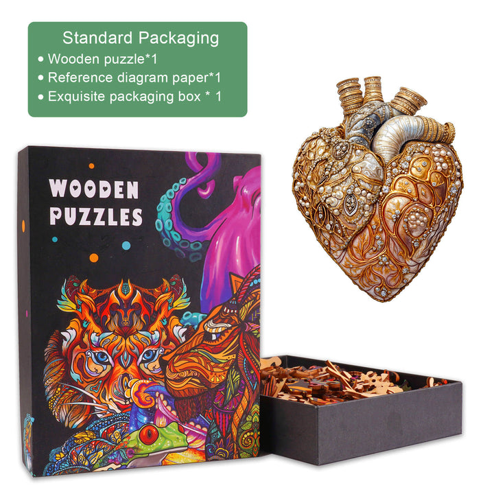 3D Jewel Heart Wooden Jigsaw Puzzle