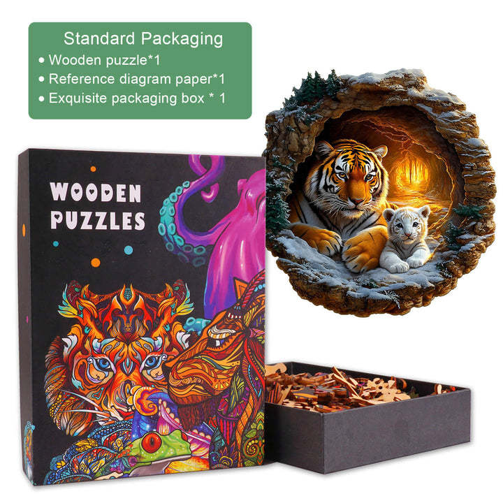 3D Tiger Family-2 Wooden Jigsaw Puzzle