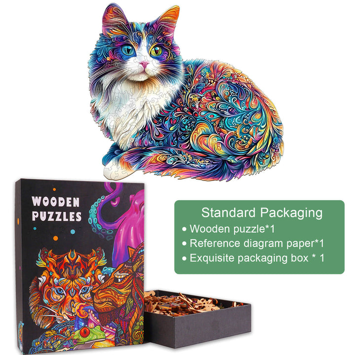 Puzzle en bois Dreamy Tabby Cat-3