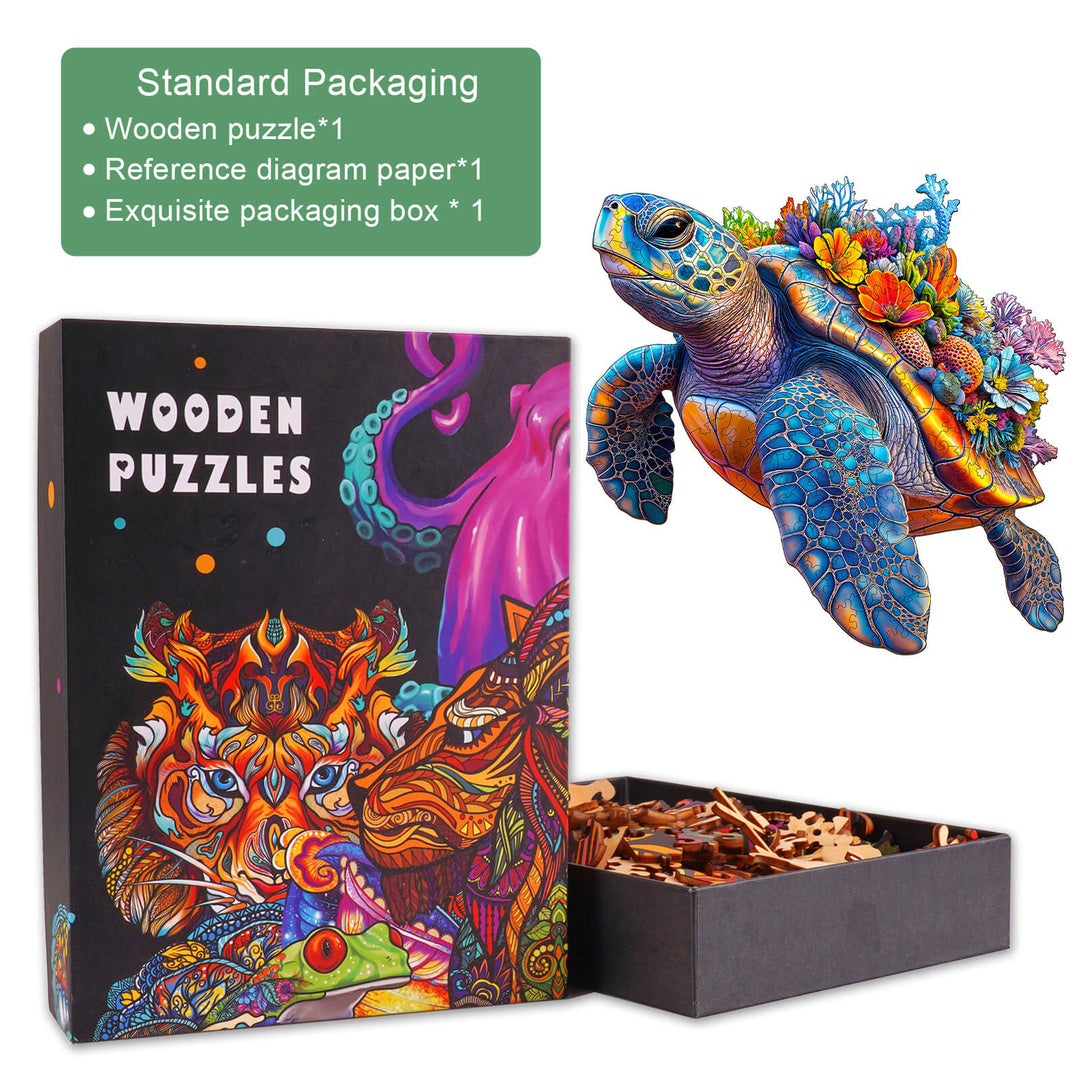 Puzzle en bois tortue de plage