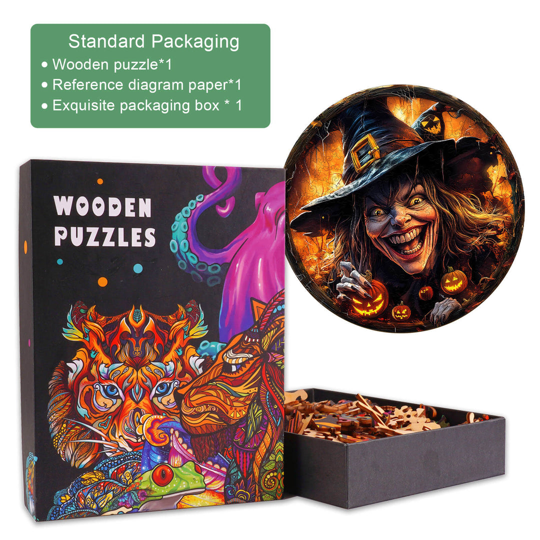 3D Halloween Witch Wooden Jigsaw Puzzle