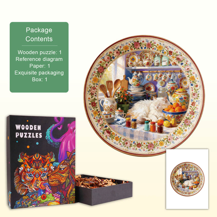 Sunlit Kitchen Wooden Jigsaw Puzzle