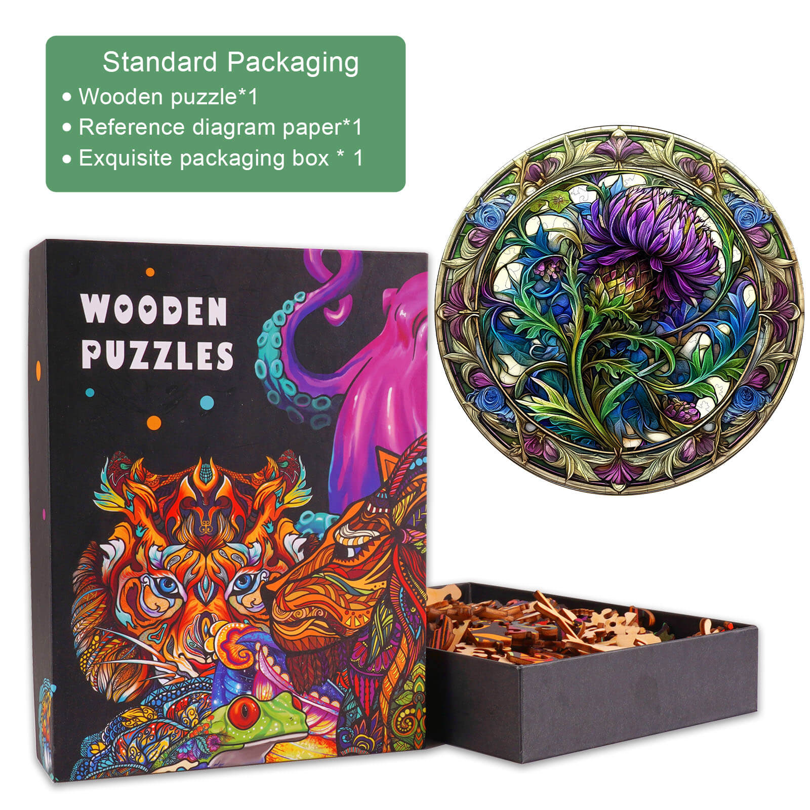 Scotch Thistle Wooden Jigsaw Puzzle