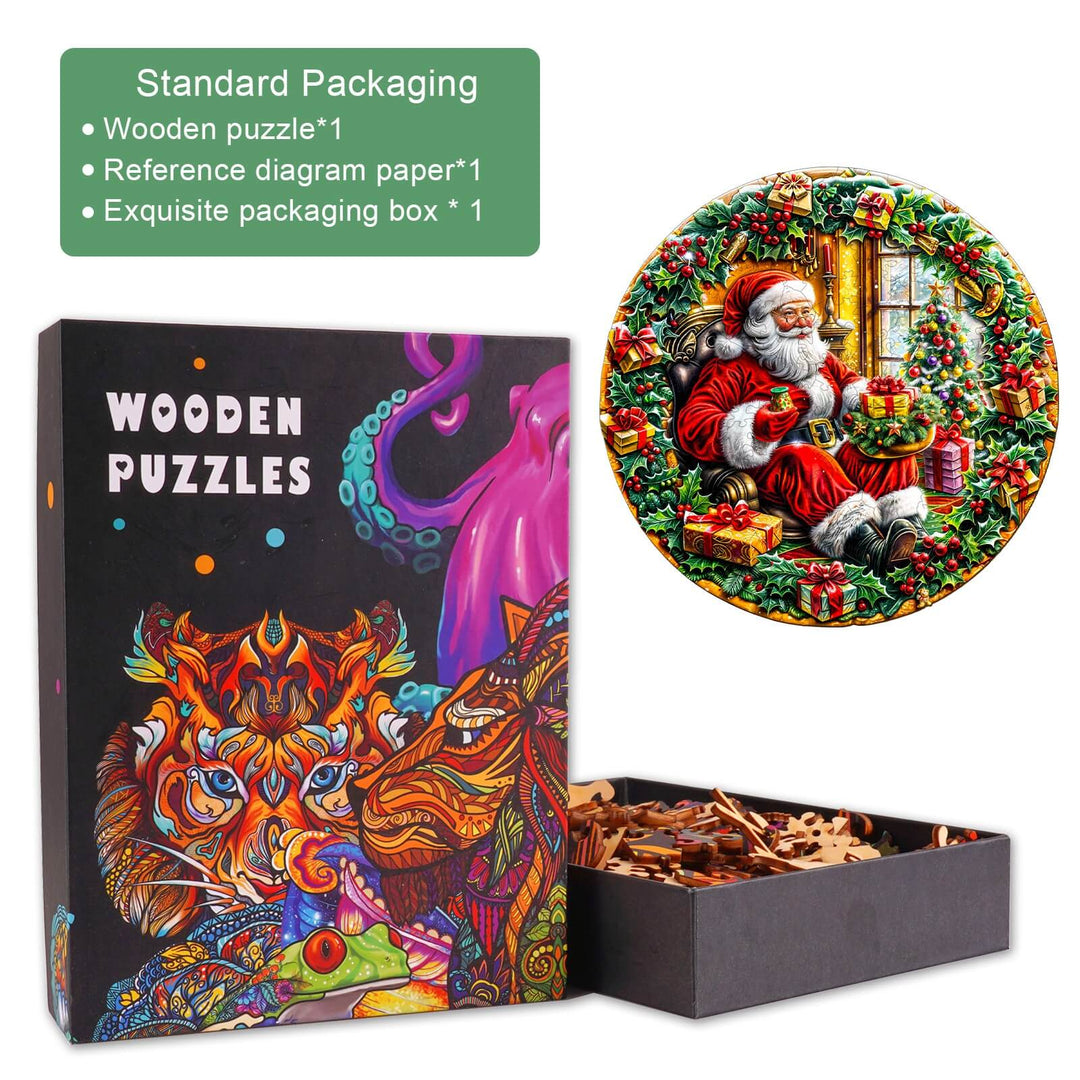 Christmas Wreath Wooden Jigsaw Puzzle - Woodbests