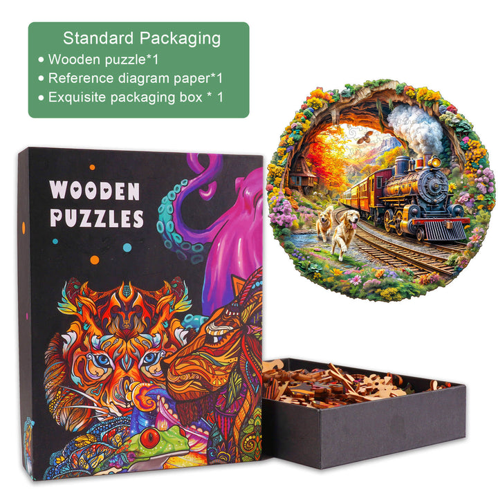 Puzzle en bois flamant rose 