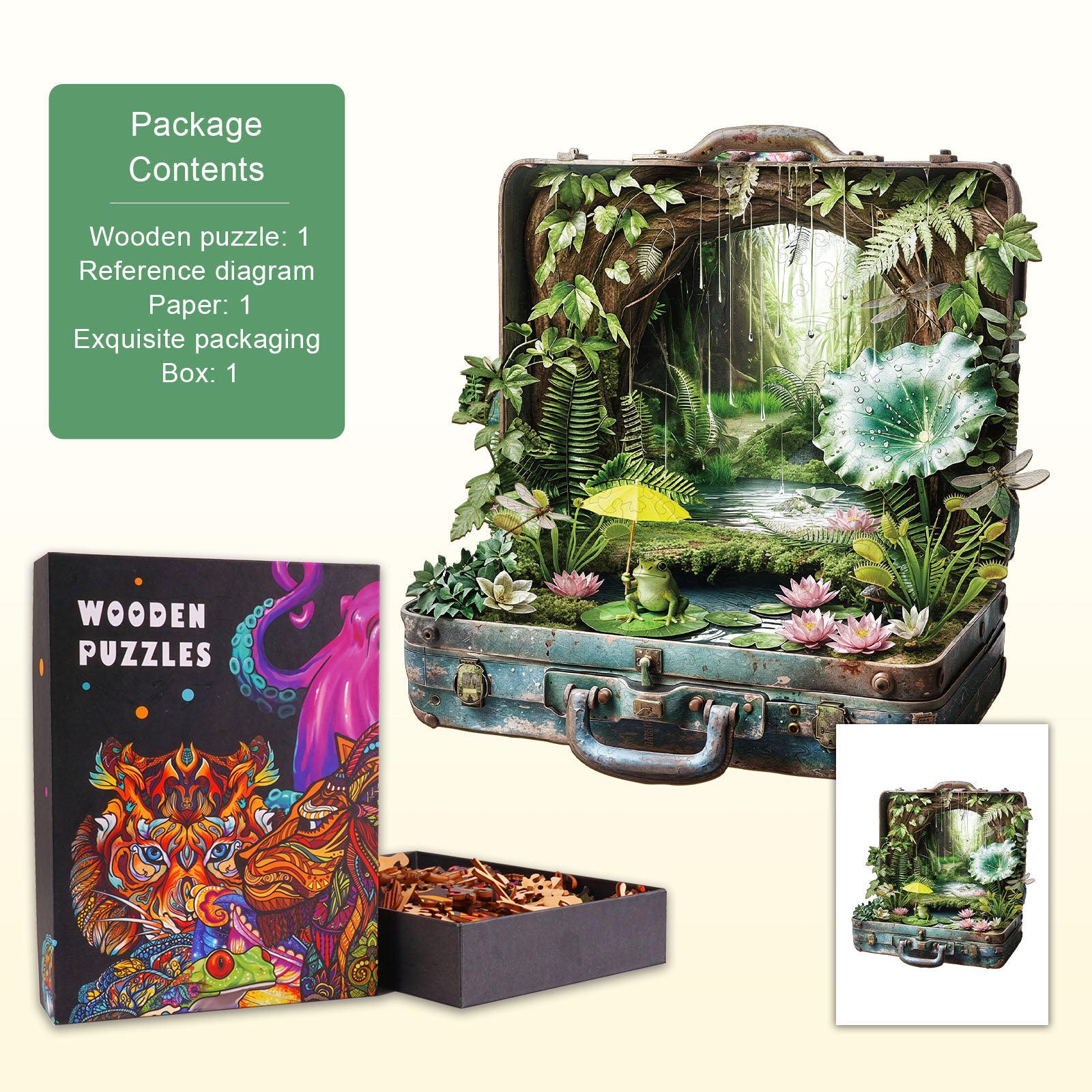 Puzzle en bois Valise de la forêt tropicale