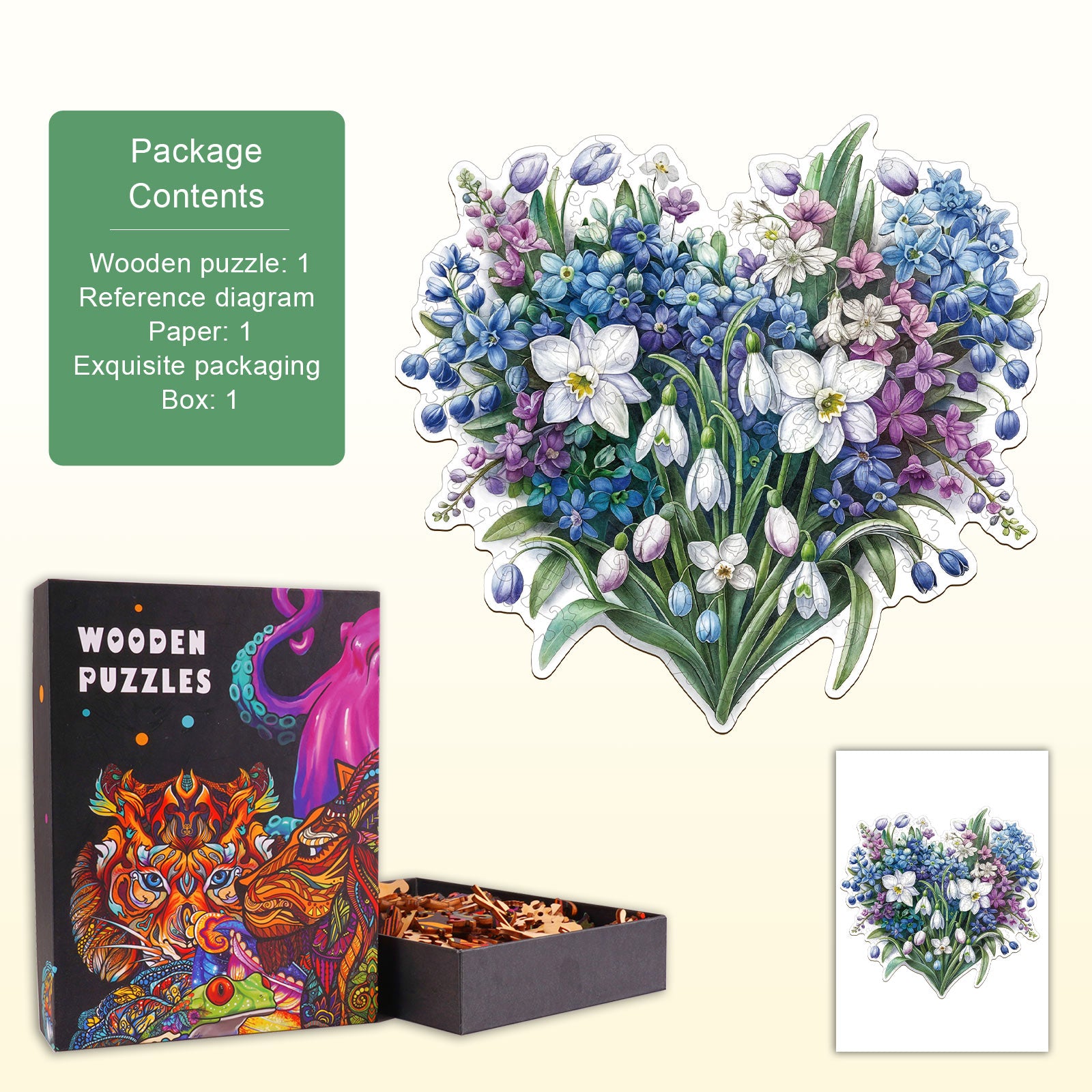 Secret Words of Spring Wooden Jigsaw Puzzle