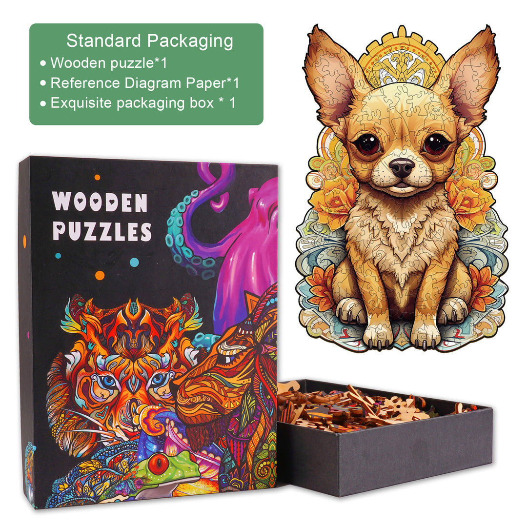 Cute Chihuahua-2 Wooden Jigsaw Puzzle-Woodbests