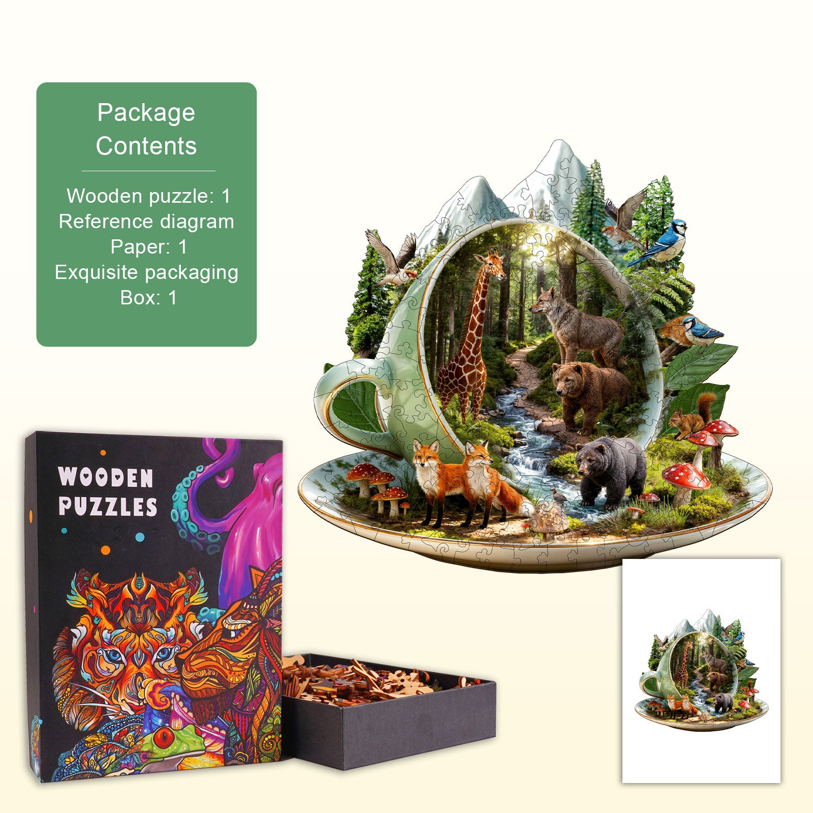 teacup forest Wooden Jigsaw Puzzle