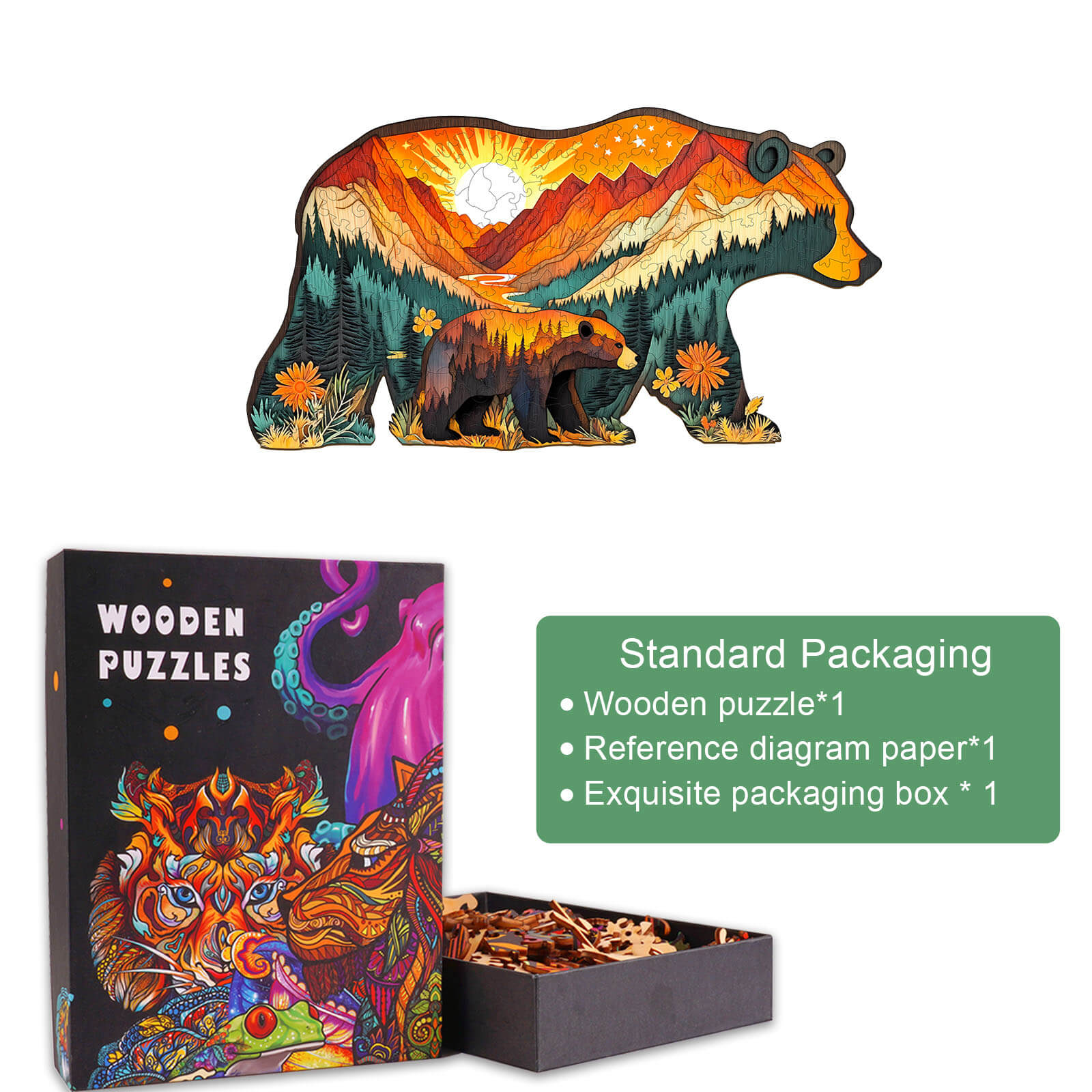 Bears in the Forest Wooden Jigsaw Puzzle