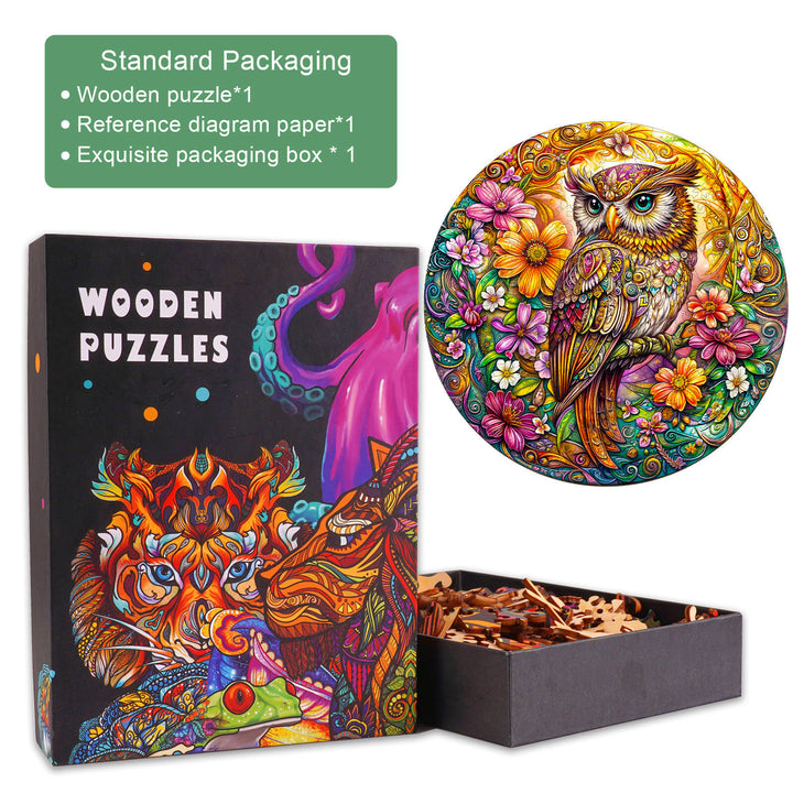 Color Owl Wooden Jigsaw Puzzle