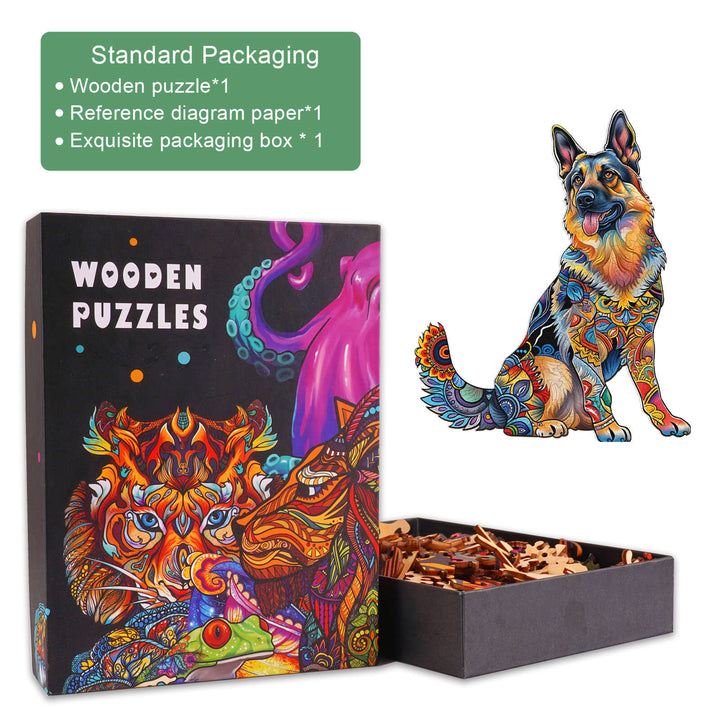 Handsome German Shepherd Wooden Jigsaw Puzzle