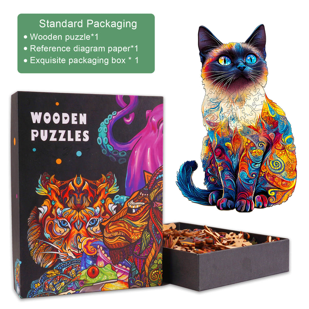 Siamese Cat-2 Wooden Jigsaw Puzzle