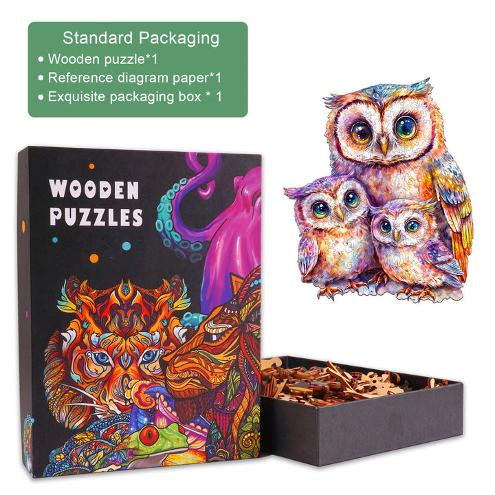 Sweet Owl Family Wooden Jigsaw Puzzle