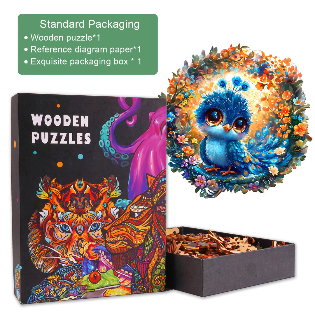 Little Peacock Wooden Jigsaw Puzzle