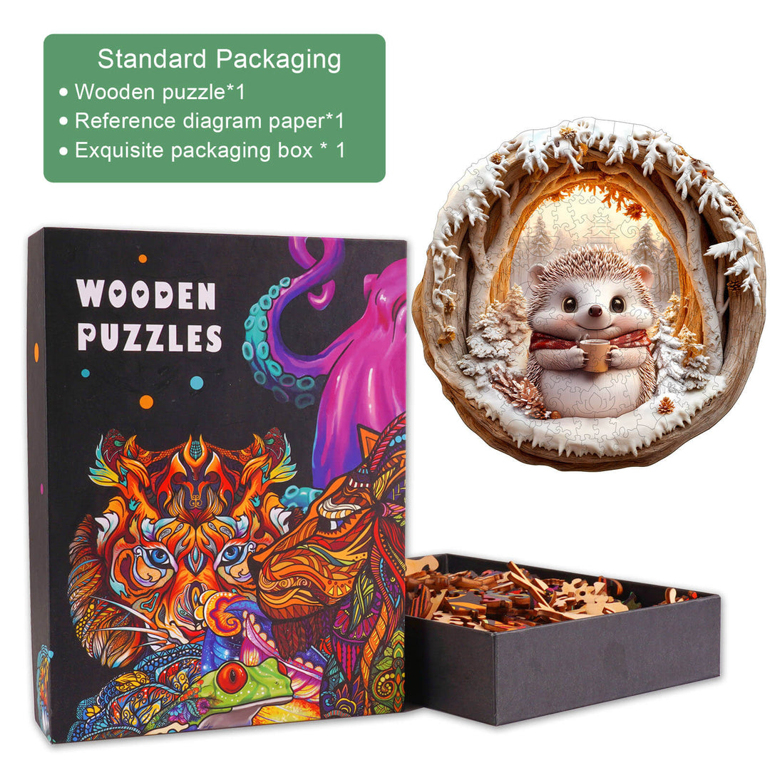 3D Cave Hedgehog Wooden Jigsaw Puzzl